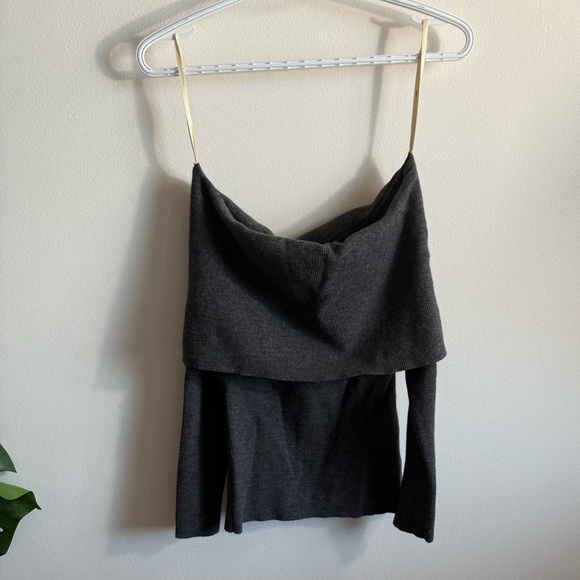 🔥 Wilfred Croquis Off The Shoulder Sweater Grey Like New! - Picture 2 of 9